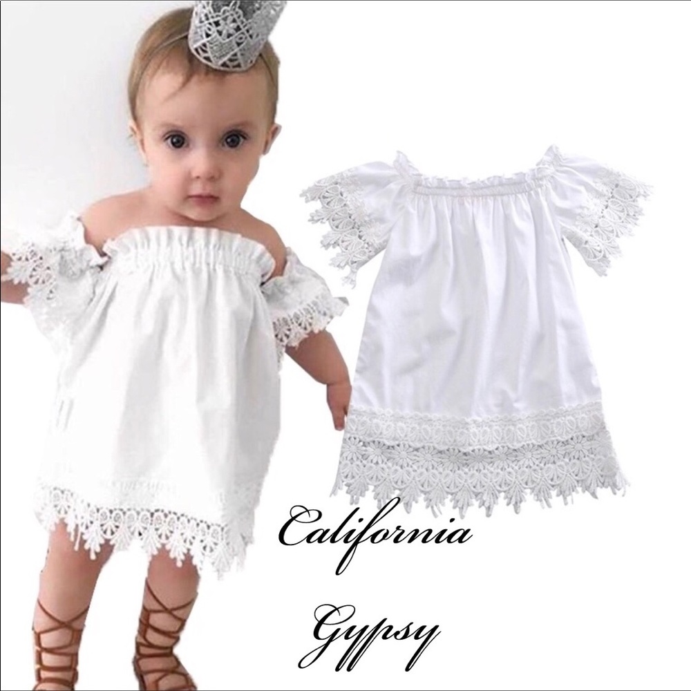 Boho Crochet Lace Baby Bohemian Tunic Dress🌸 - Picture 1 of 7